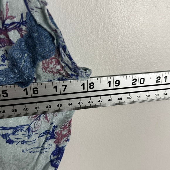 Free People Slip My Mind Trapeze Floral Lace Trim Y2K Shift Dress Womens Large - Picture 15 of 16